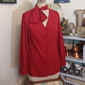 Red Banana Republic Pussy Blouse - S